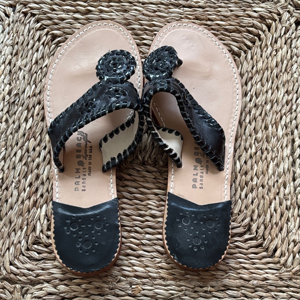 Palm Beach Sandals Black Beaded